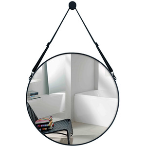 Nordic Round Wall Mirror with Adjustable PU Strap