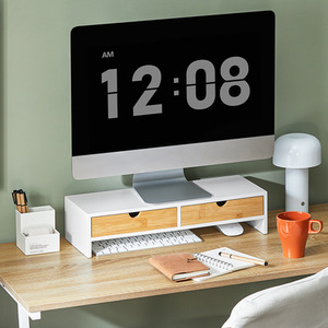 Monitor Stand Desk Organizer with 2 Drawers