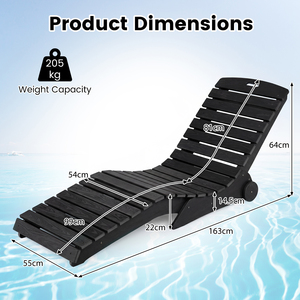 Ergonomic S-Curve HDPE Pool Chaise Lounger