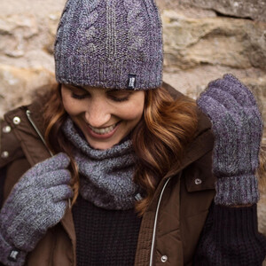 Ladies Cable Knit 2.3 Tog Fleece Lined Thermal Winter Gloves