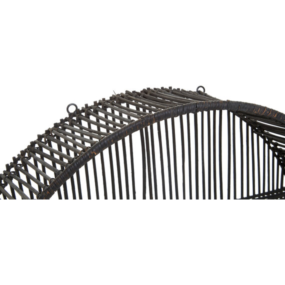 Batu Large Black Rattan Wall Shelf