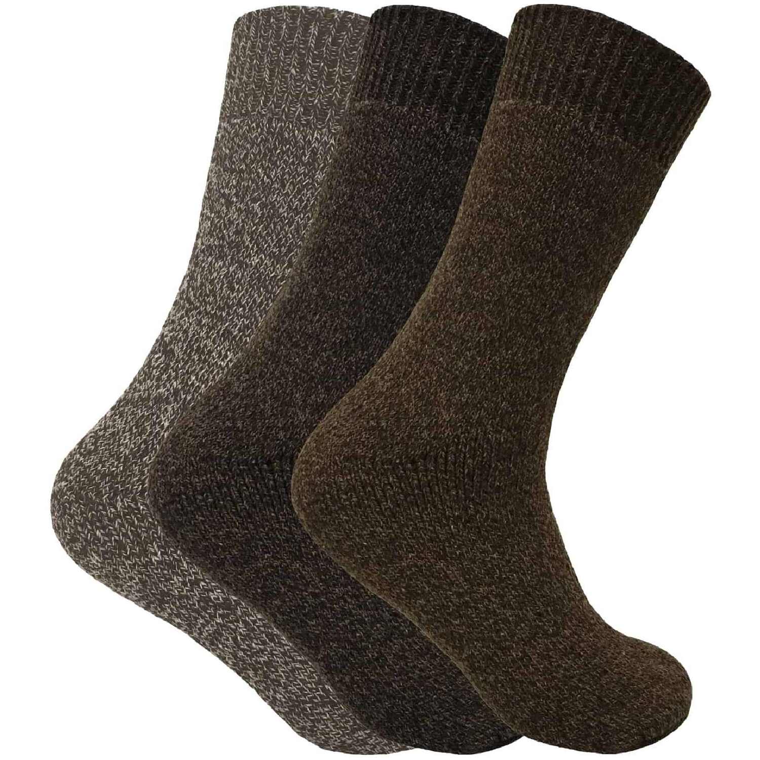 Sock Snob 3 Pack Mens Thick Thermal Wool Blend Hiking Socks