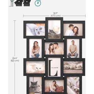 SONGMICS Photo Frame Multiple Pictures, 12 Collage Photo Frames for Wall