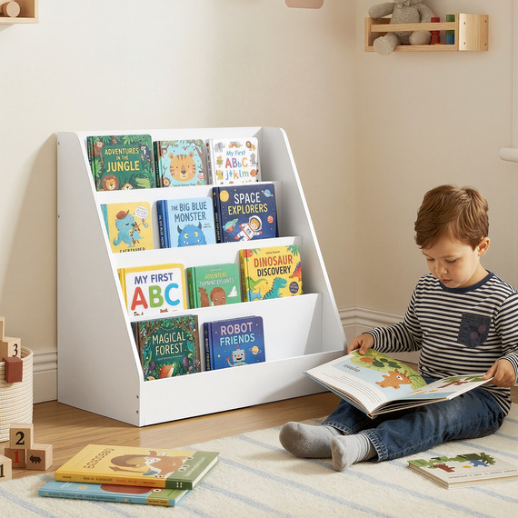 SONGMICS Children's Bookshelf, Montessori 4-Tier Book Display Rack