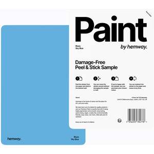 Hemway Chalk Based Furniture Paint A5 Sample, Sky Blue, Peel & Stick