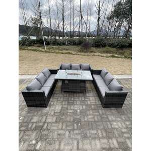 9 Seater U Shape Outdoor Lounge Rattan Sofa Set