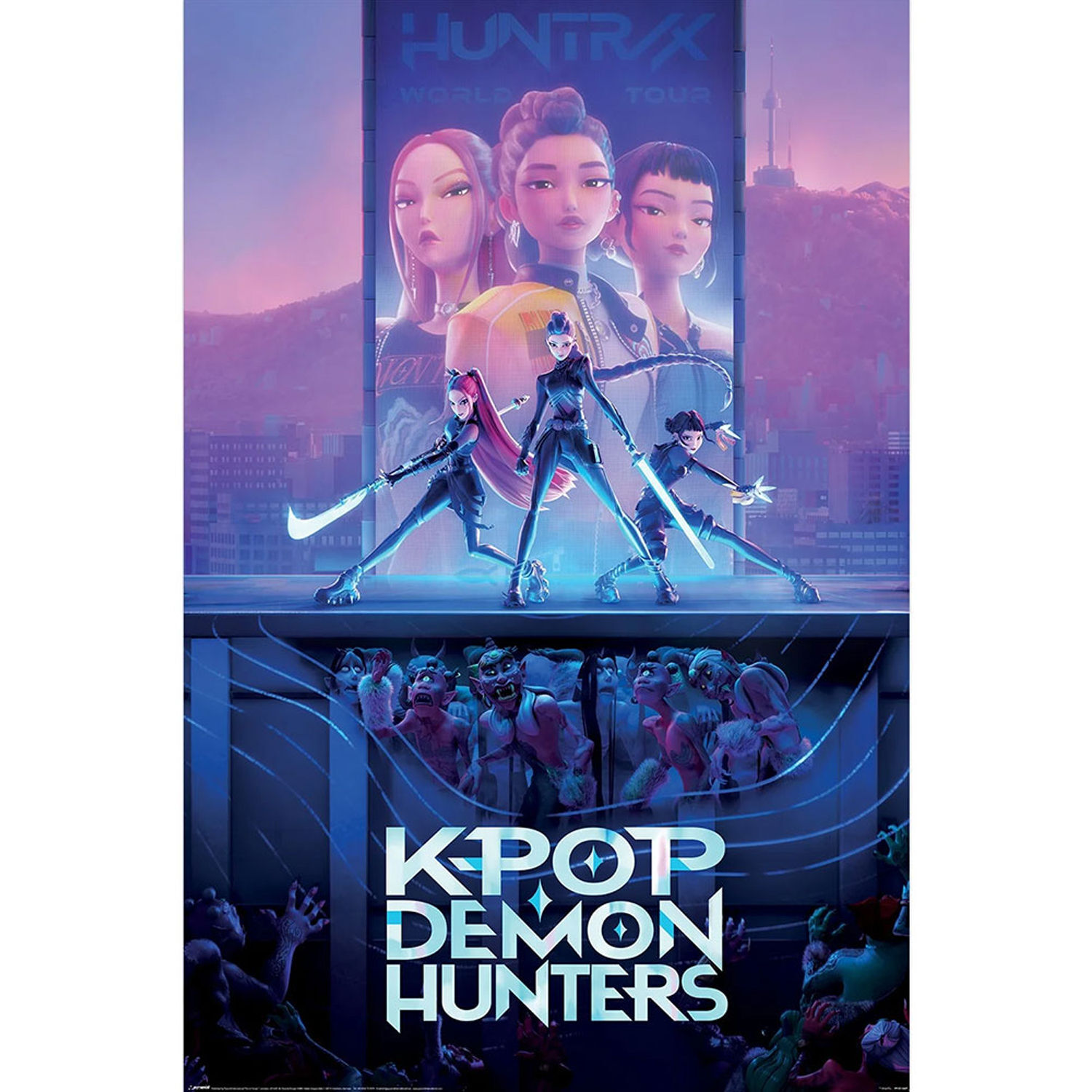 K-Pop Demon Hunters Huntr/X Poster - Multicoloured