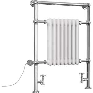 Adisham - Traditional Dual Fuel Towel Rail Thermostatic - Floor Standing