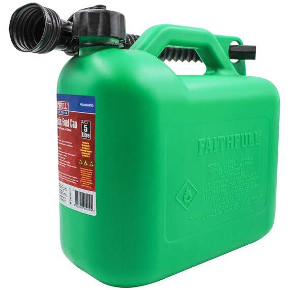 Faithfull 5 litre plastic fuel can red