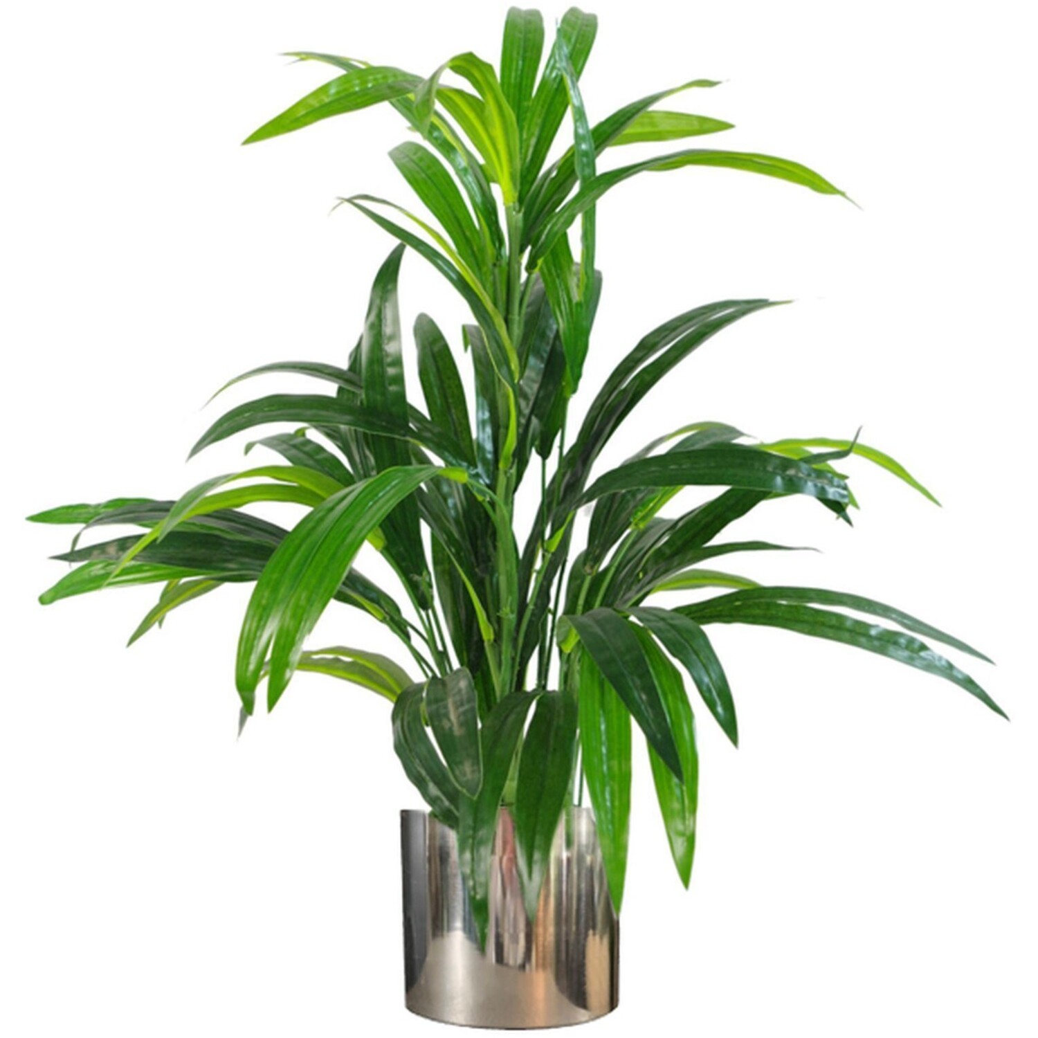 65cm Artificial Plant with Realistic Foliage in Metal Planter - Green