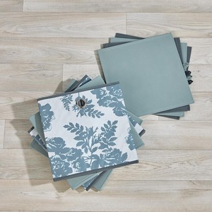 Grey Floral / Canvas Home Source Pack of 4 Cube Canvas Fabric Storage Insert Boxes shot 17033469