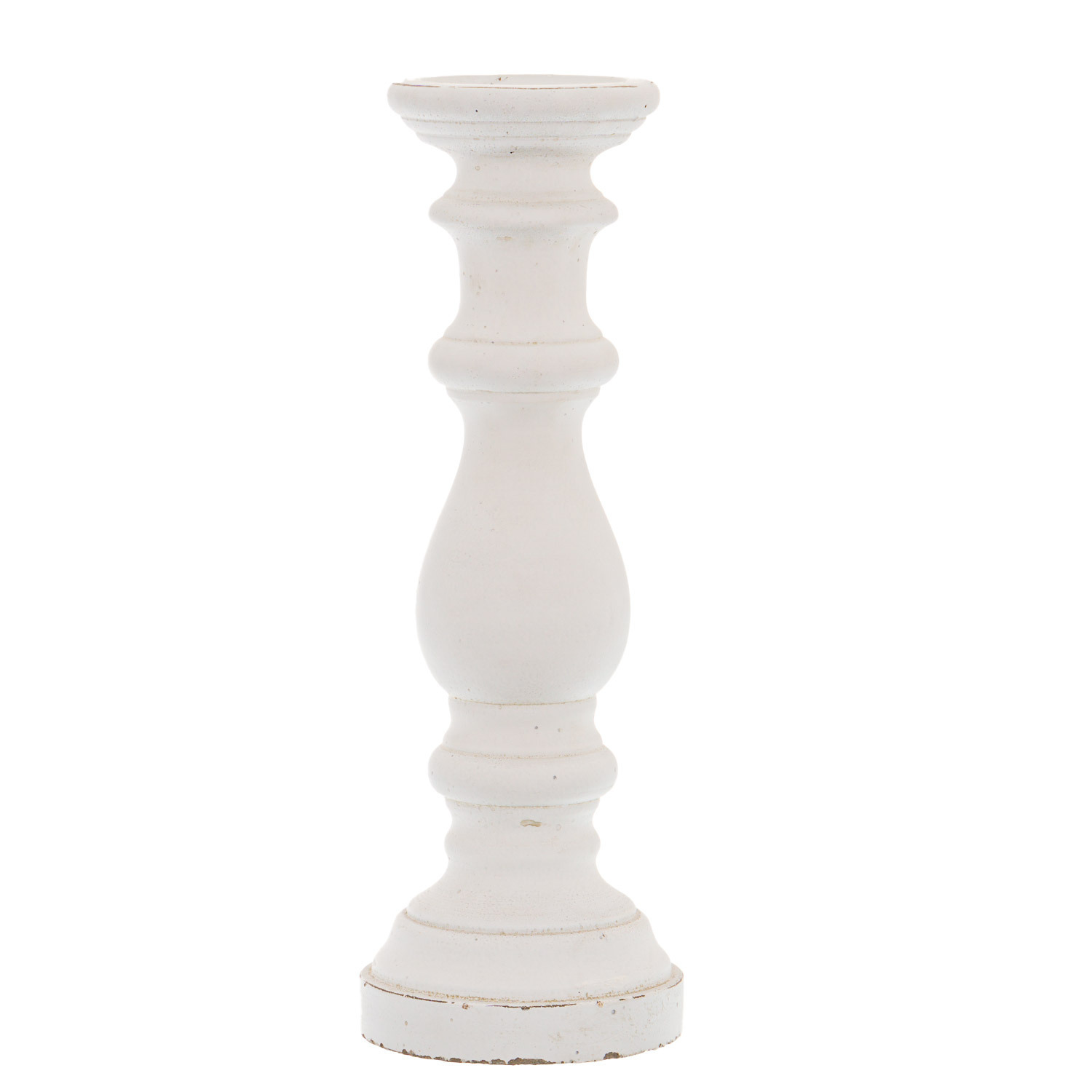 Modern Candlestick Large Ceramic Column Candle Holder - White