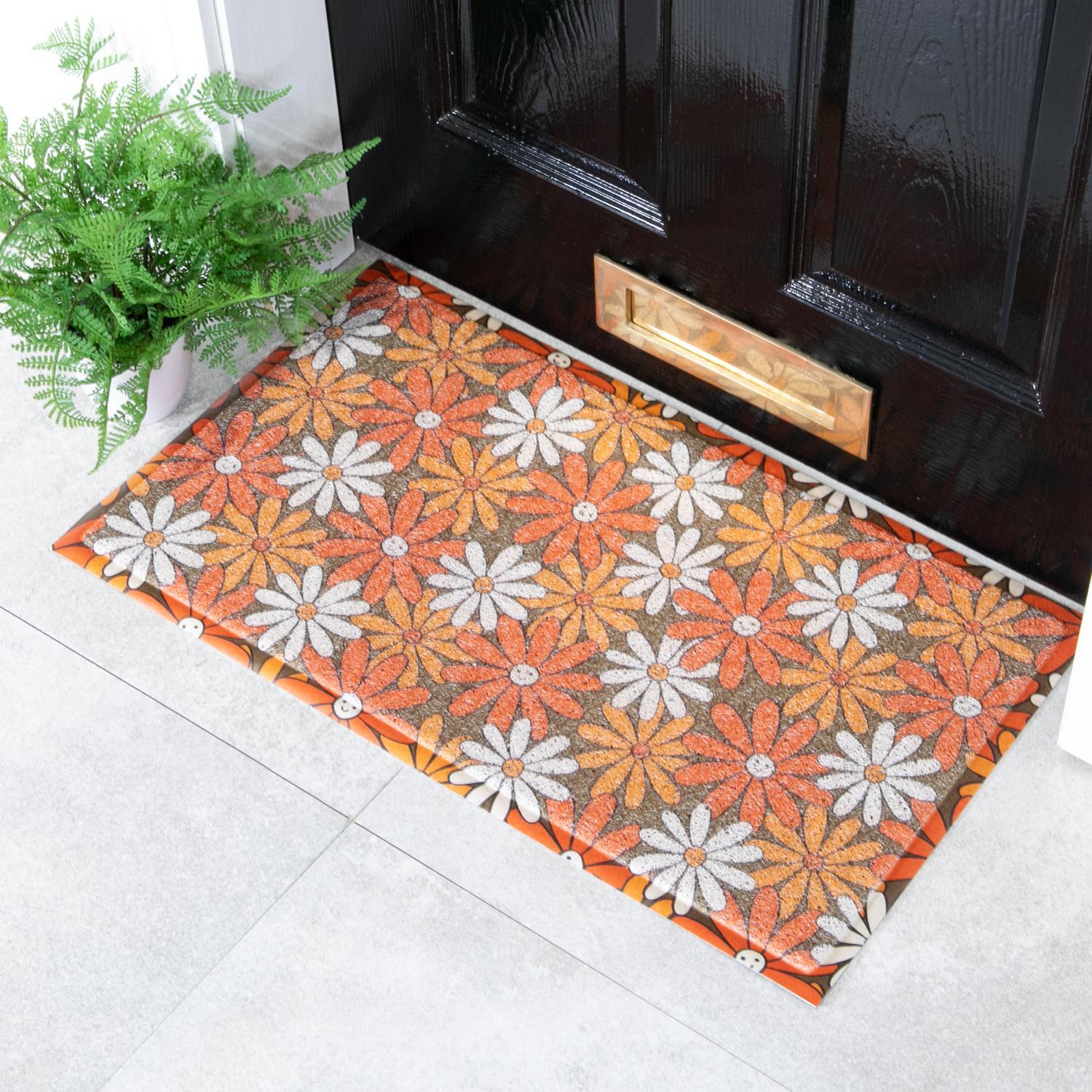 B&Q - Happy Flowers Heavy Duty Non-Slip Indoor Outdoor Mat 70X40Cm - Image 2