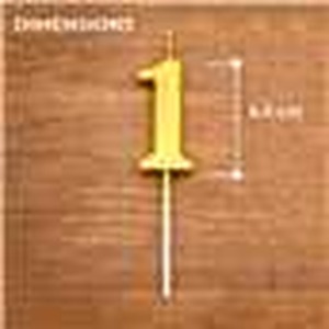 Shatchi Gold Number 1 Cake Candle, Pack of 2