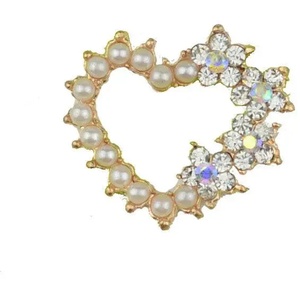 Pack of 10 Limited Edition Pearl and Diamante Heart Embellishments