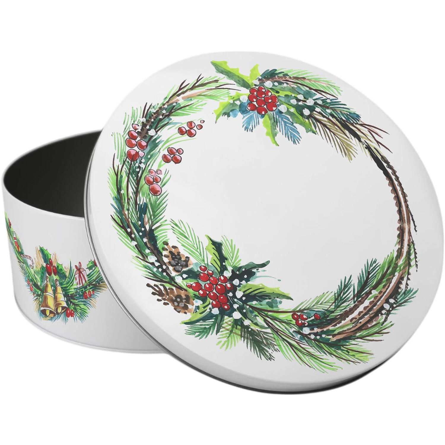 Image of Christmas Wreath Small Cake Tin -&hellip;