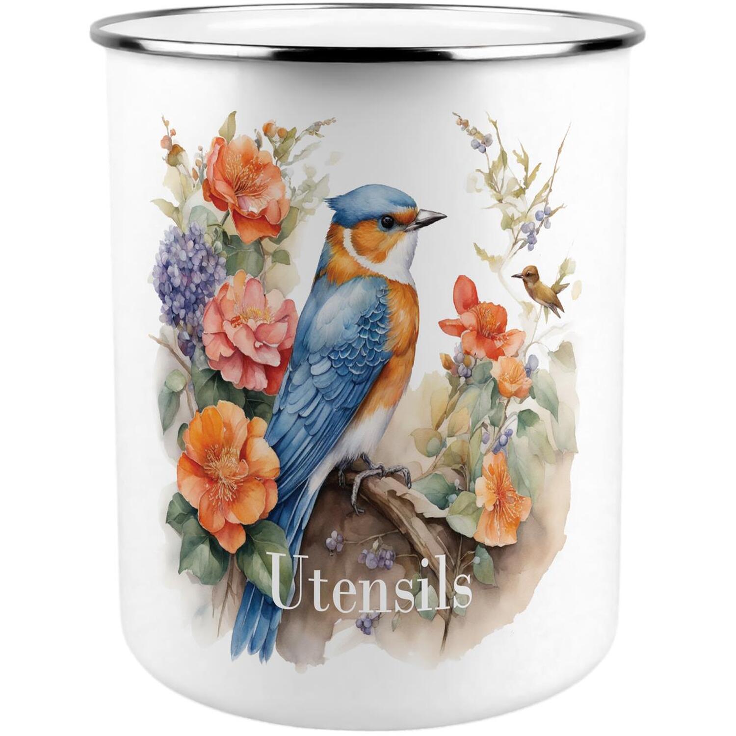 B&Q - Blue & Orange Bird Kitchen Utensil Holder - Image 2