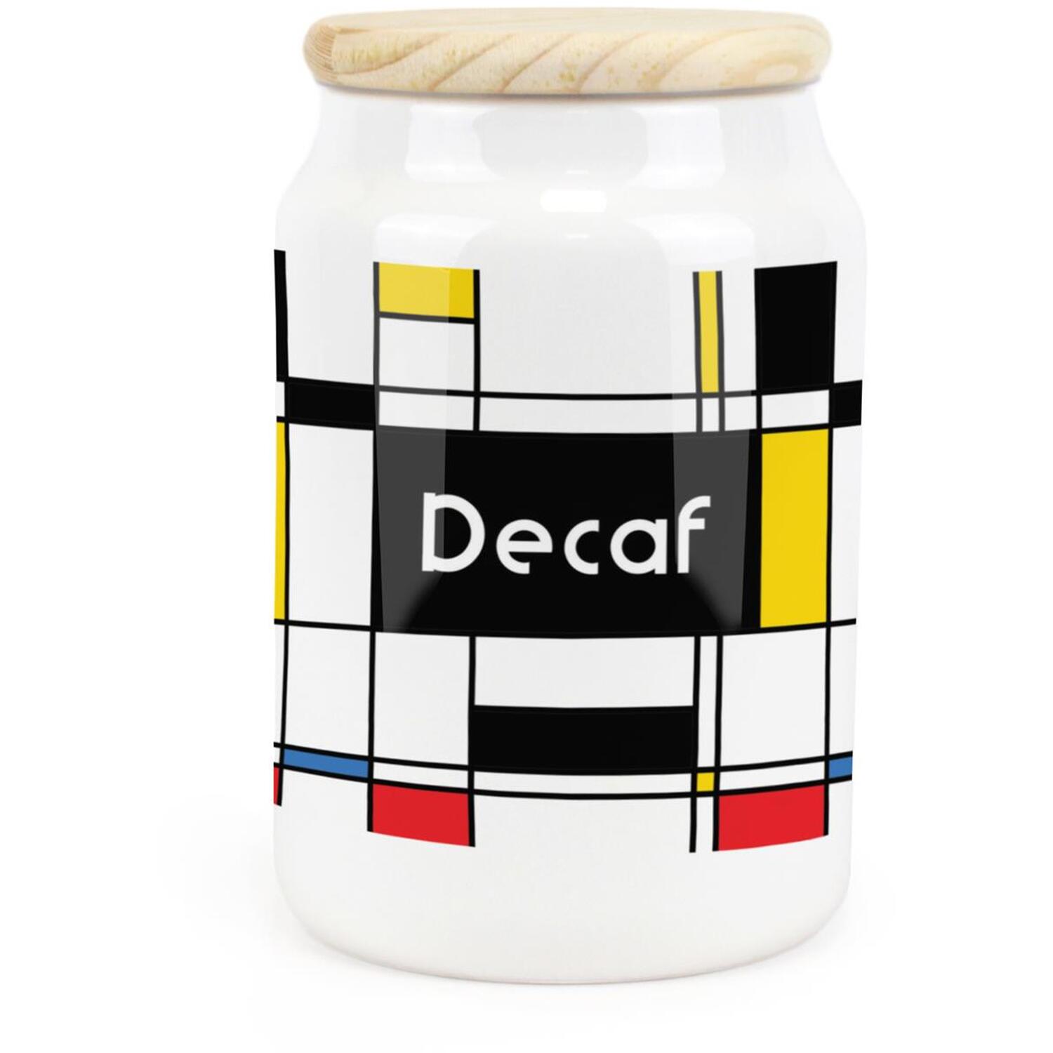 Ceramic Tapered Art Deco Canister - Retro Decaf Storage Container - Image 2