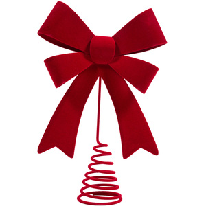 Flocked Bow Tree Topper