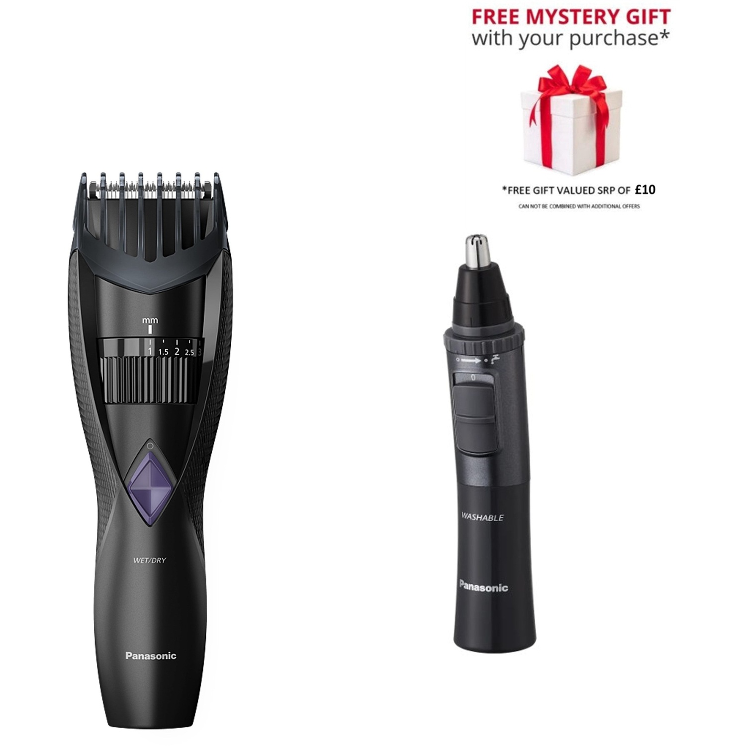 Panasonic Men's Er-Gb37 + Er-Gn33 Beard & Facial Hair Trimmer Bundle - Free Gift Rrp £10! - Image 2
