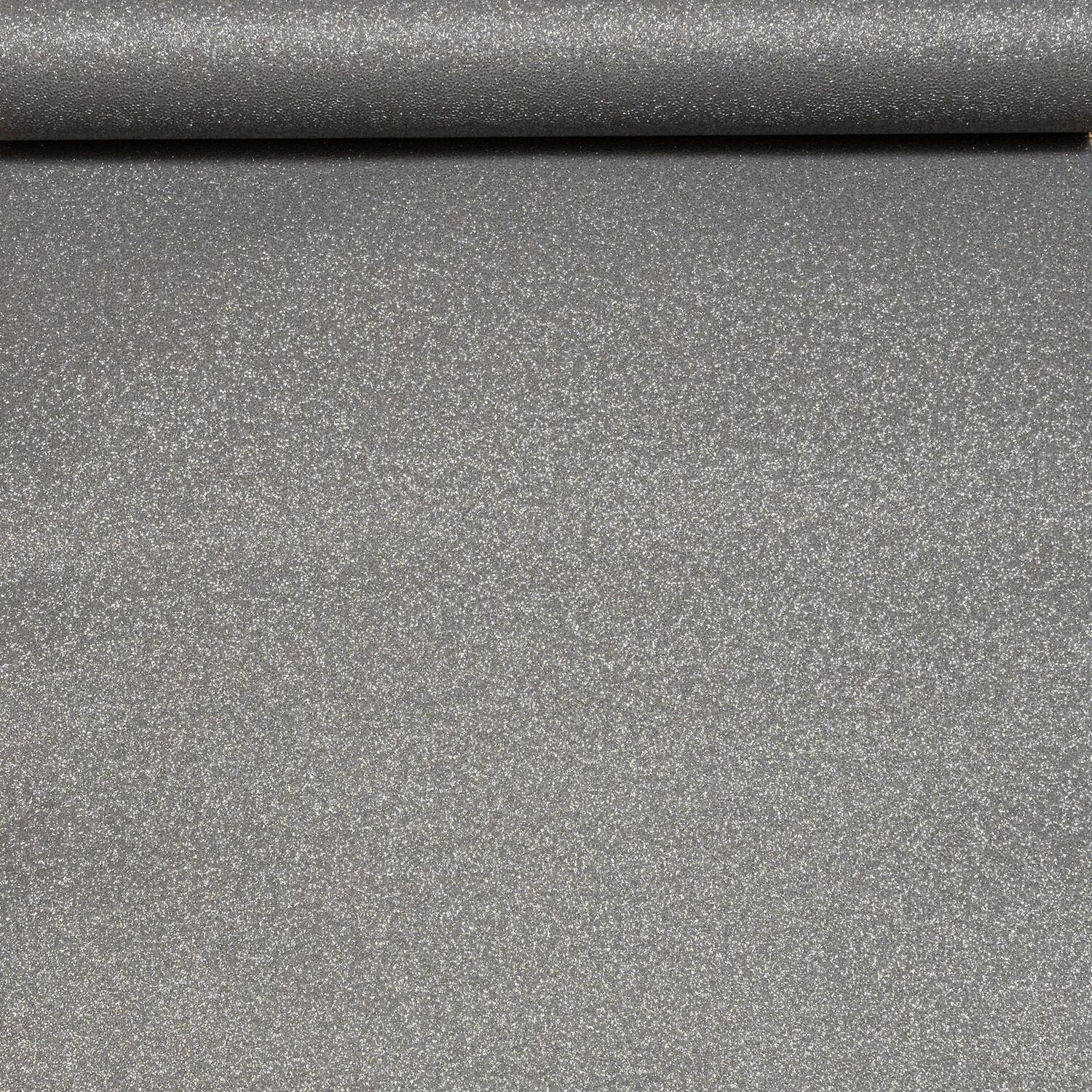 B&Q - Plain Black Glitter Wallpaper Textured Heavyweight Thick Vinyl Free Match - Image 4