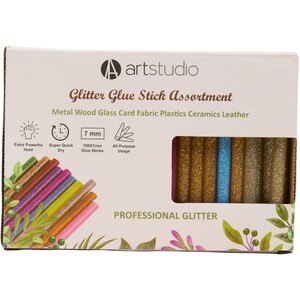 Pack of 100 Assorted Glitter Glue Sticks