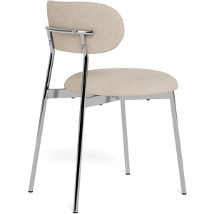 Lyric Dining Chair in Sand Fabric & Chrome Base (Set of 2)