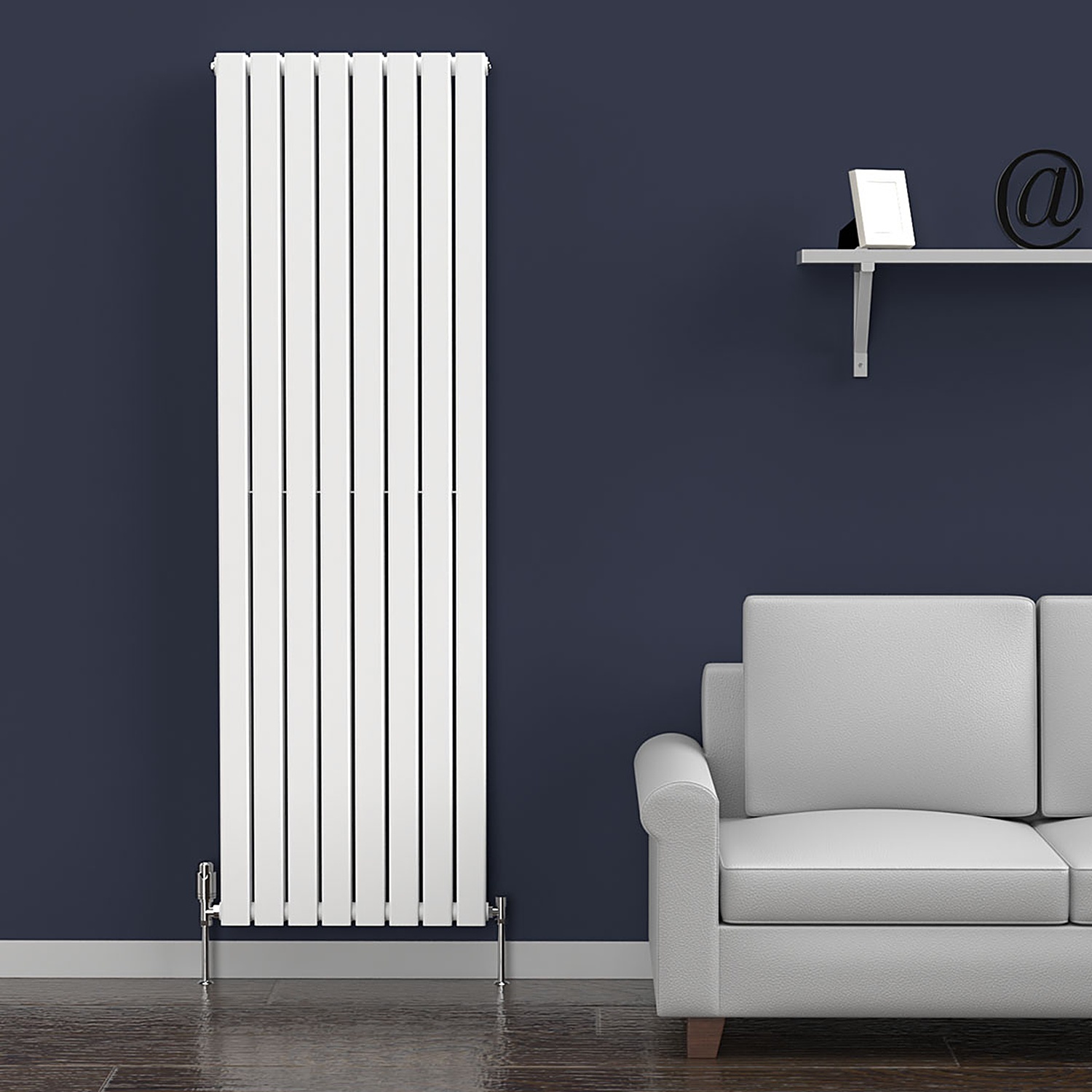 B&Q -  White Flat Vertical Double Panel Designer Radiator 1800mm (H) X 560mm (W) - Image 2