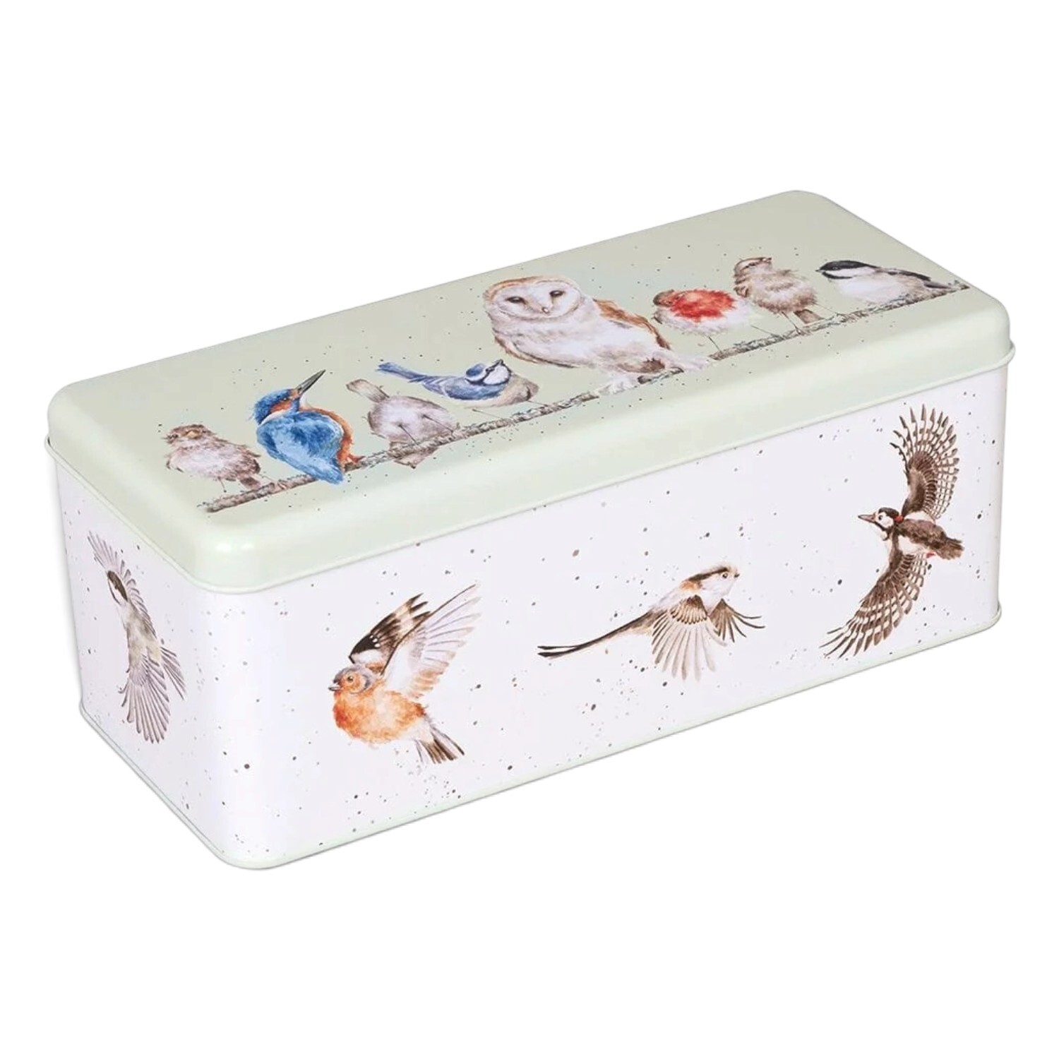 B&Q -  Bird Design Airtight Cracker Storage Tin 24 X 10 X 8.5 Cm Multi-Coloured Vintage Tin - Image 4