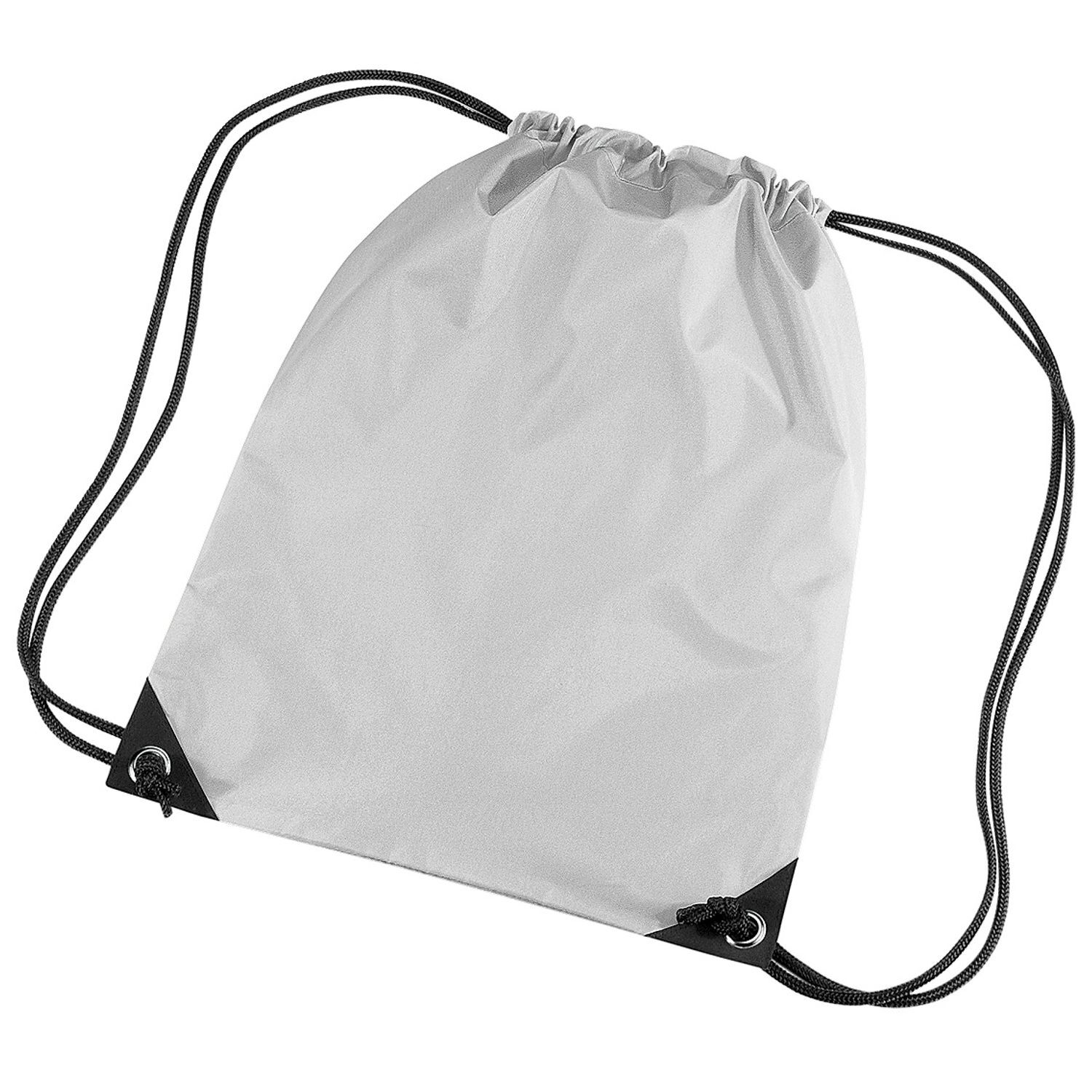 Bagbase Premium Gymsac Water Resistant Bag (11 Litres) (Pack Of 2) C - Silver Grey / Polyester