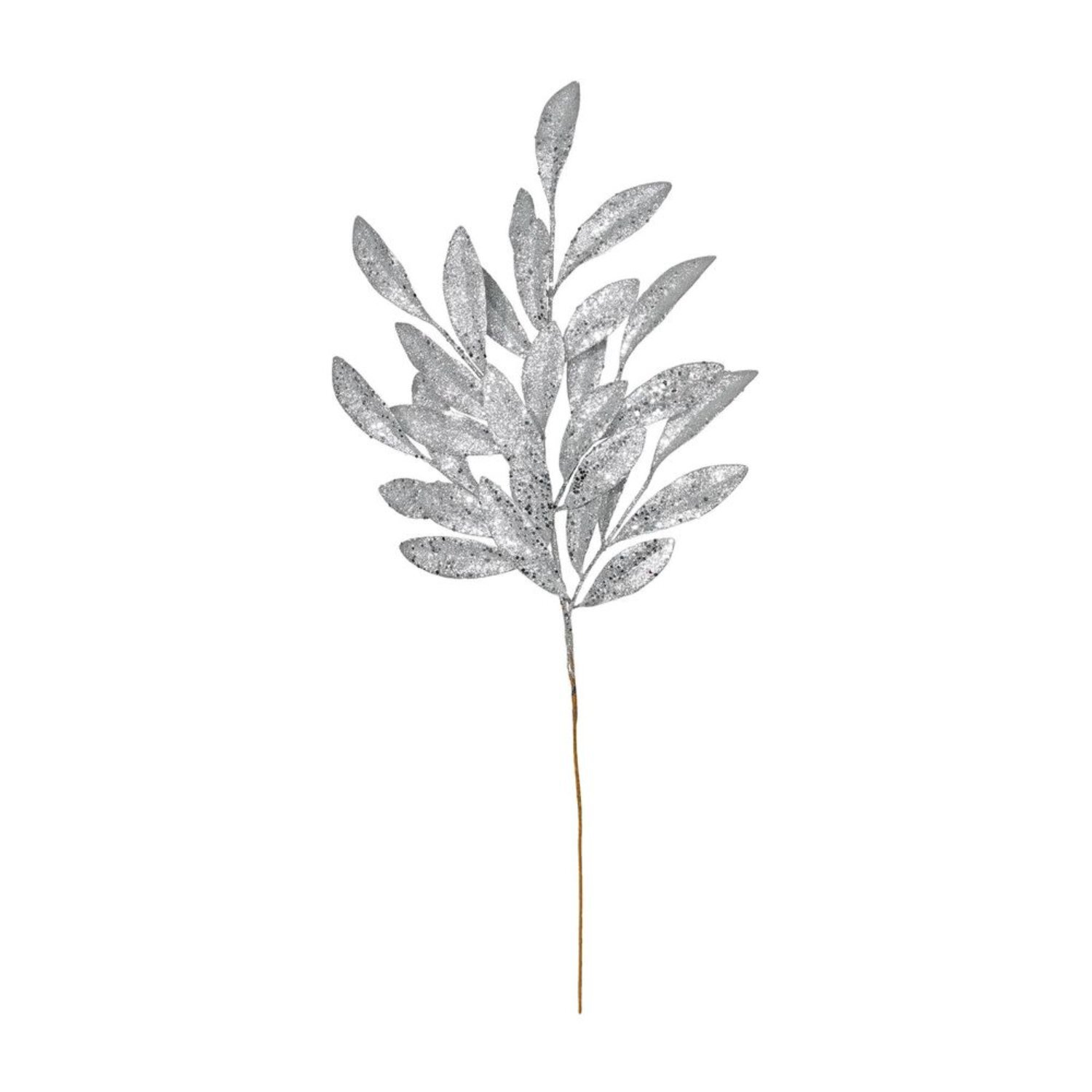  - Glitter Bay Leaf Spray 3 PackSilver - Image 3