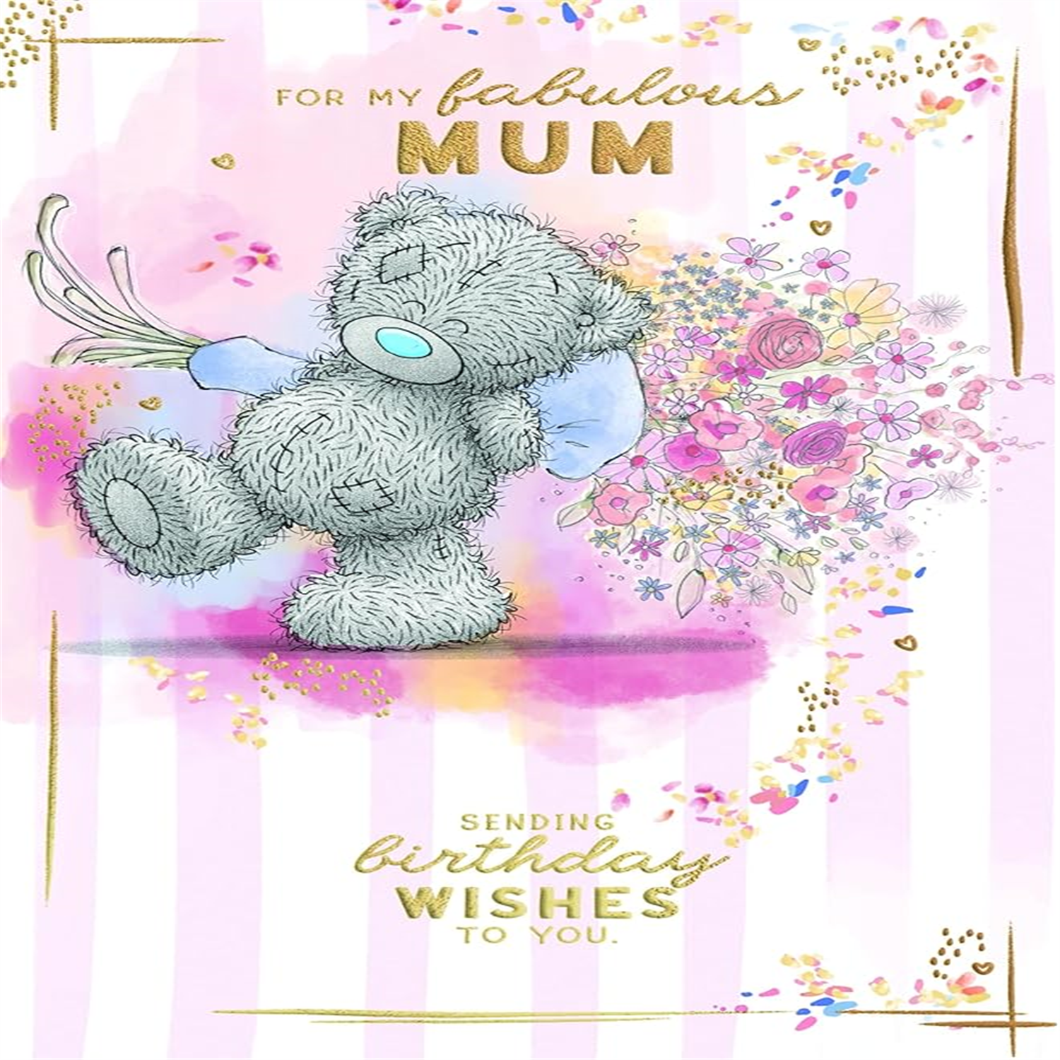 Me To You Tatty Teddy Fabulous Mum Bear With Flowers 6 x 9 inches, Multi - Image 4