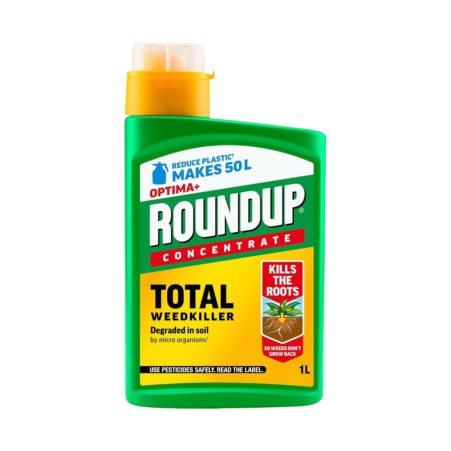 Roundup Optima Plus Concentrate Total Weedkiller 1L - Brown