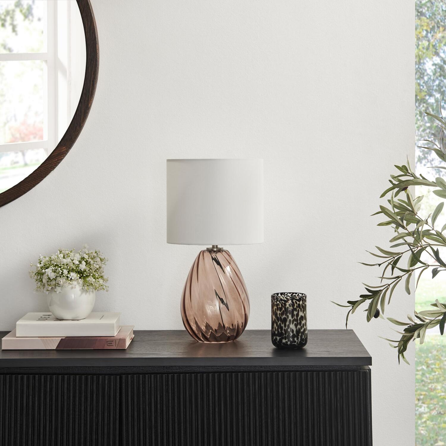 Furnitureboxuk Unisex Brown Aurelia Glass & White Table Lamp - Image 4