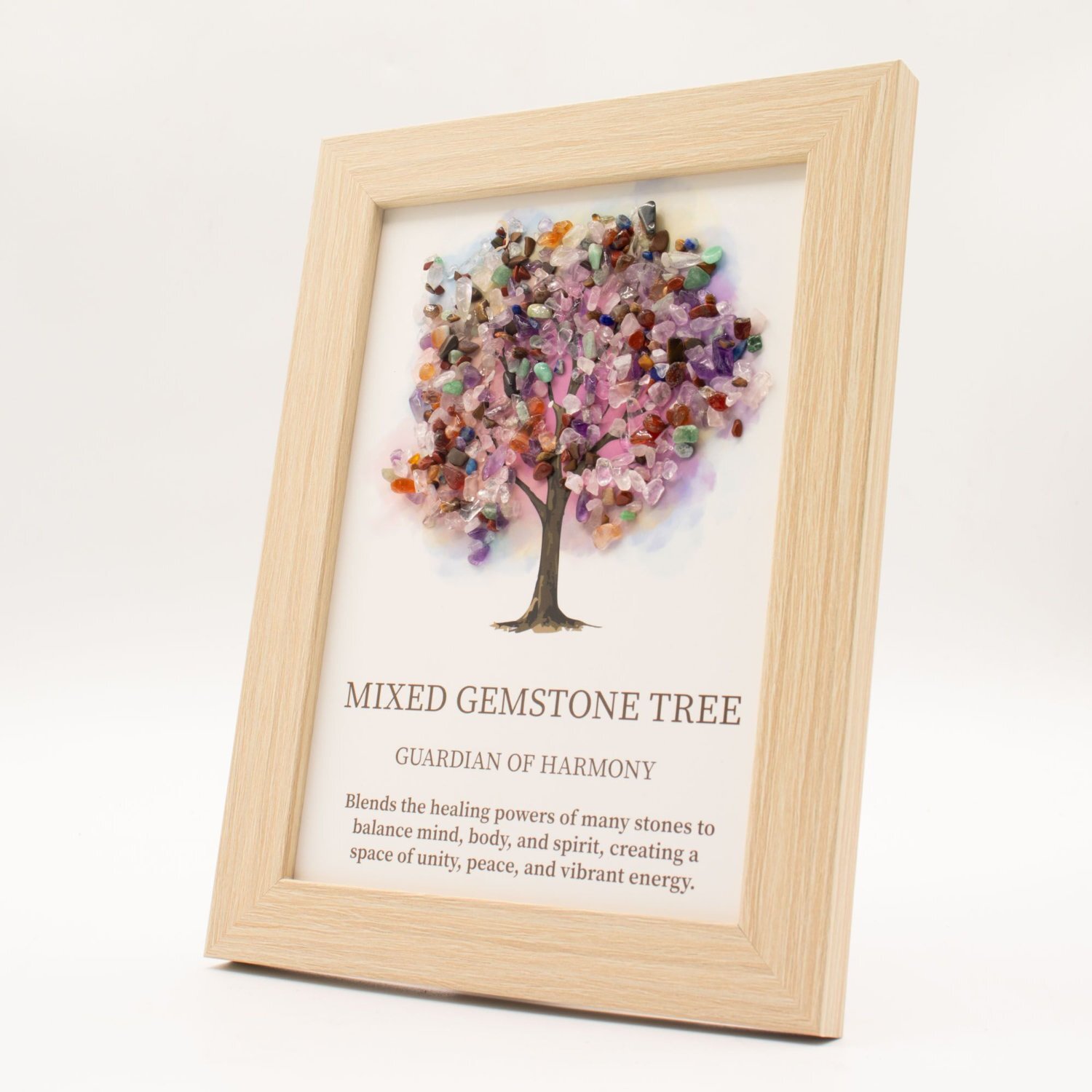 Kdmd Unisex Multicolor Tree Of Life Multi Gemstone Chip Framed Wall Art - Image 2