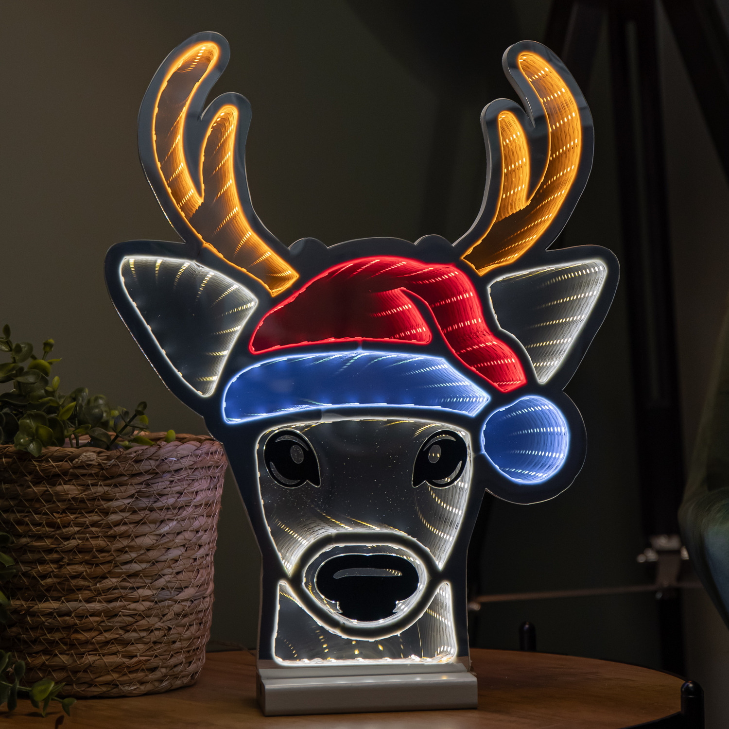 Samuel Alexander Christmas Deer Head Novelty Light - 40cm - Multi-coloured - Image 4