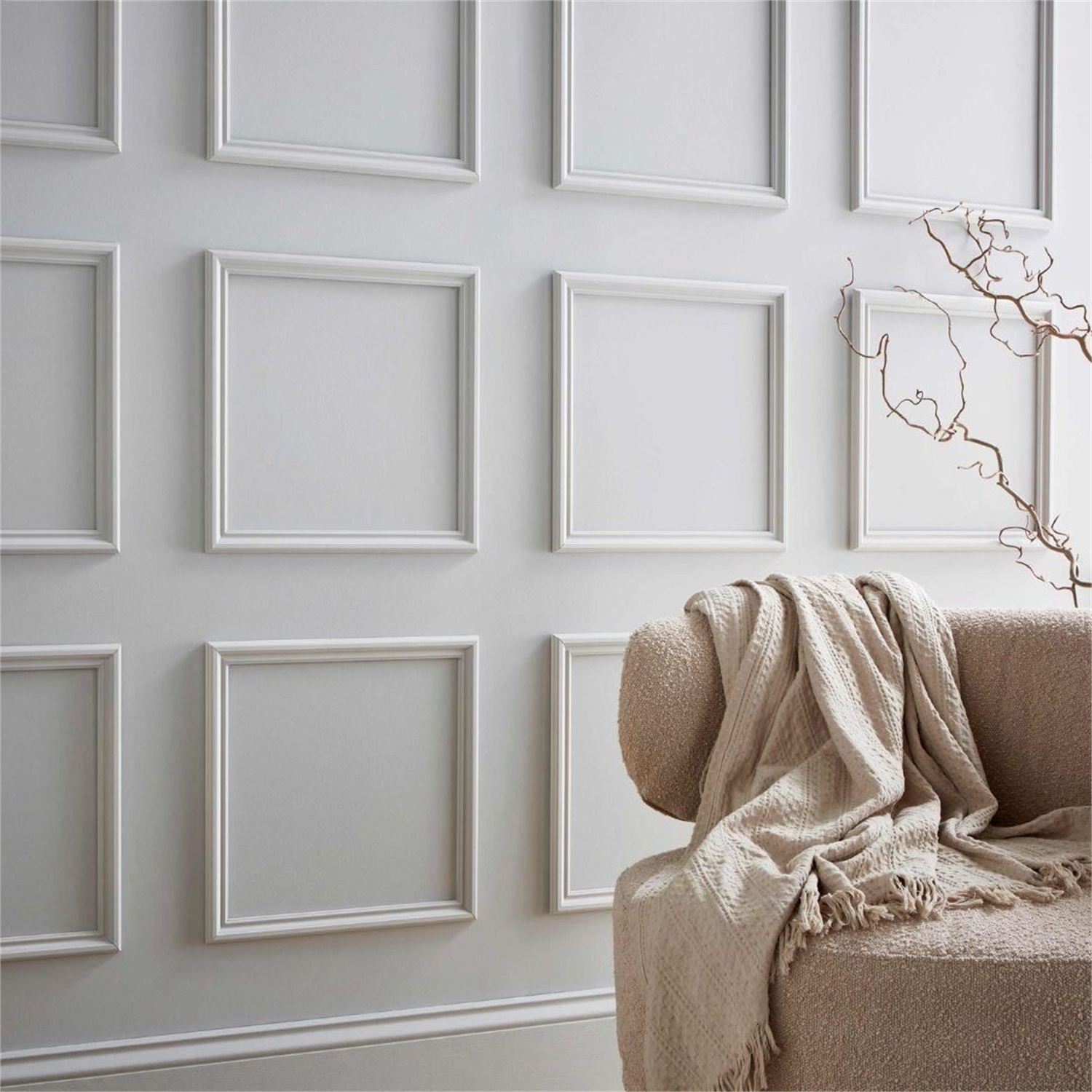 Snowdon Timber Primed Pine Wall Panel Kit 32X420x420mm - White