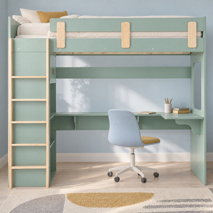 Noa and Nani Nells High Sleeper Cabin Bed with Built in Desk and Storage A