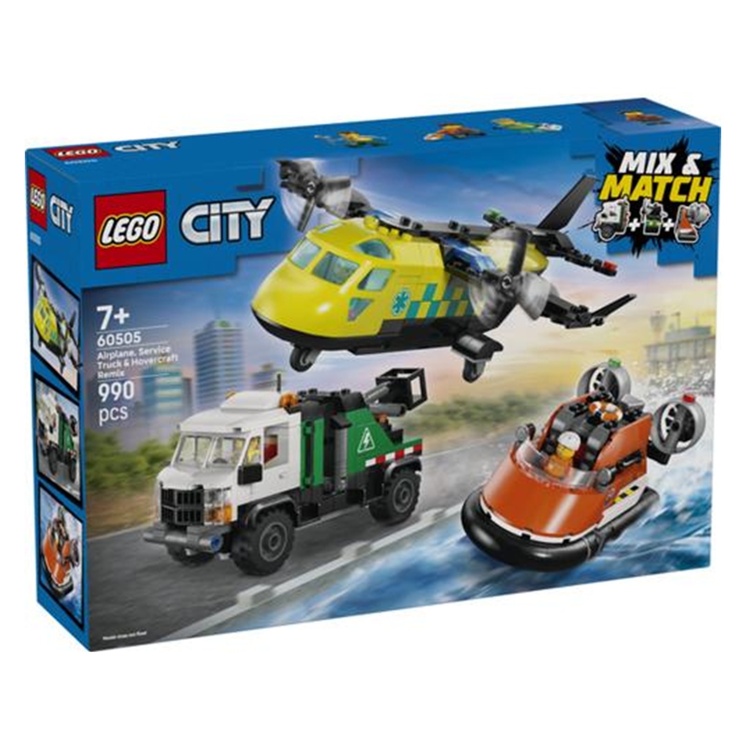 Lego Boys City Airplane Service Truck Hovercraft Remix - Image 20