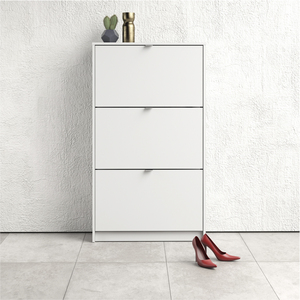 Quendale Shoe Cabinet  With Three Tilting Doors and Two Layers