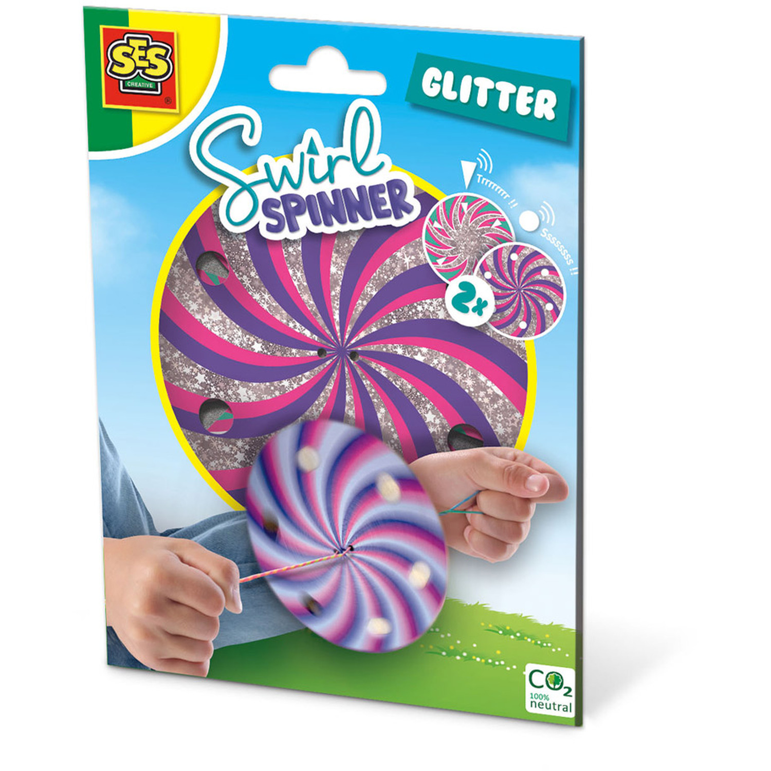 Image of SES CREATIVE Children's Glitter Swirl Spinner - Black