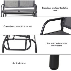 Grey Outsunny 2 Person Patio Glider Bench Swing Chair shot 1568922