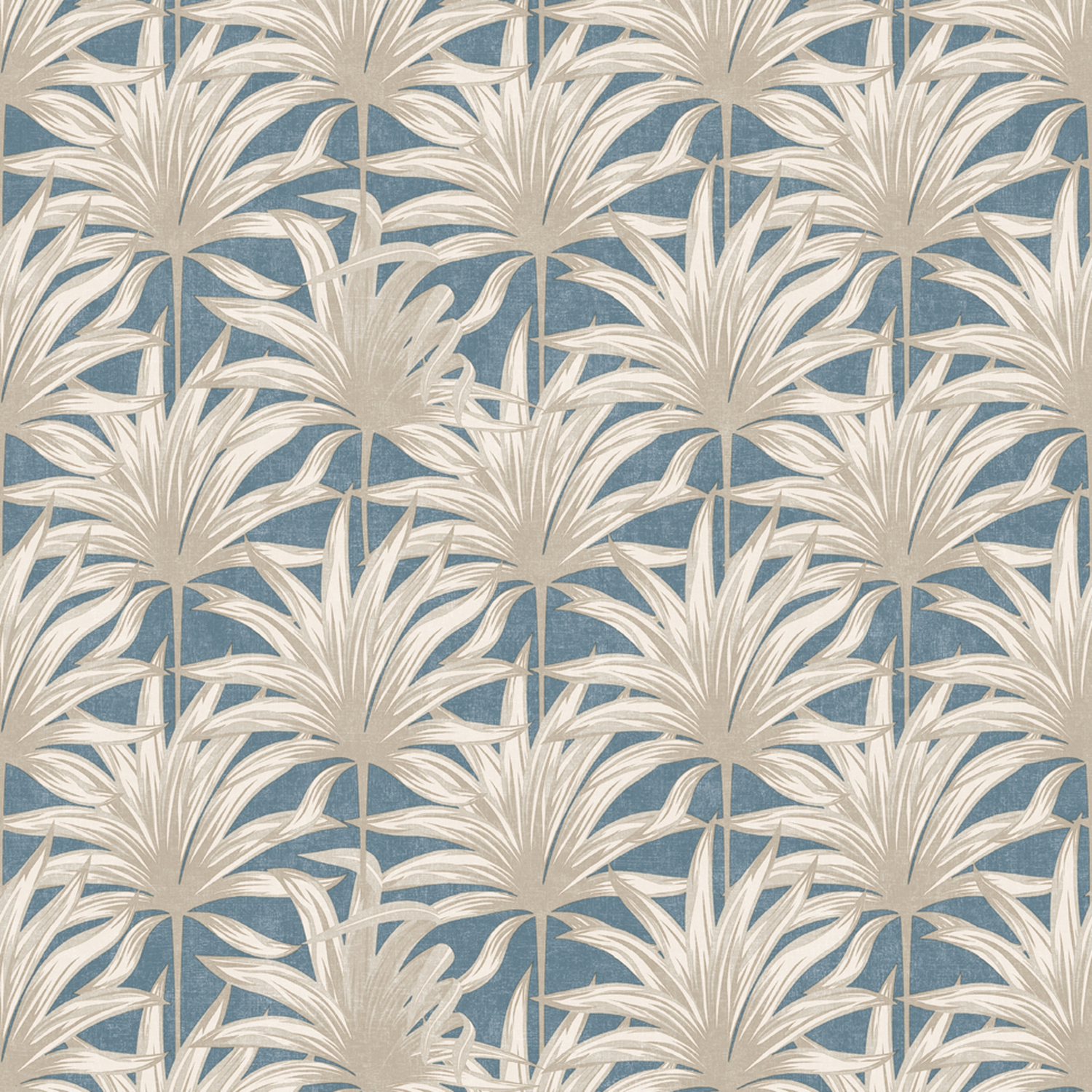 Eden Retro Leaf Blue - Blue