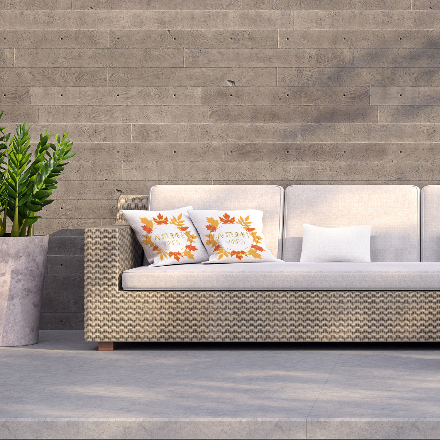 Autumn Vibes Outdoor Cushion - Orange / 60cm