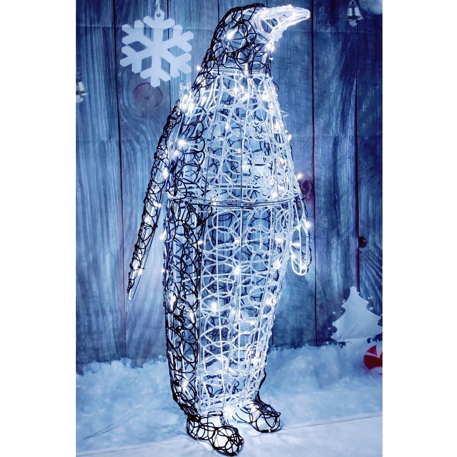 Image of White Acrylic Penguin 90cm - White
