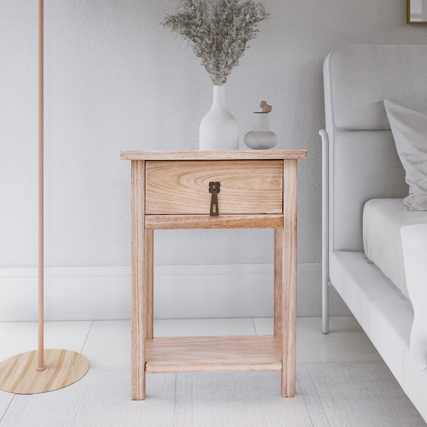 Cabinet Bits - Portofino 1 Drawer Bedside Cabinet - Brown thumbnail