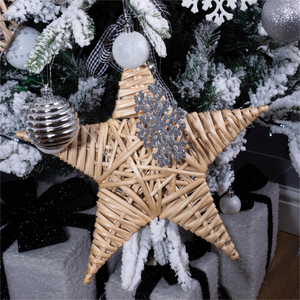 Natural Wicker Christmas Star Willow Decoration