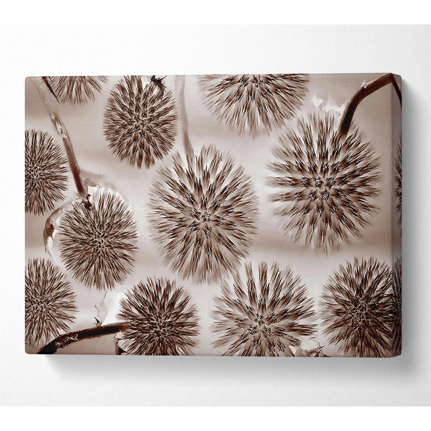 Wallart-Direct - Dandelion Dream Chocolate Canvas Print Wall Art - Yellow / 101.6cm thumbnail