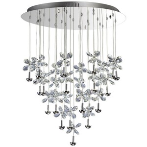 Aviva Ceiling Cluster Pendant Round 24000K LED Polished Chrome, Crystal