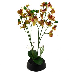 Pink Yellow Artificial Orchid in Ceramic Planter